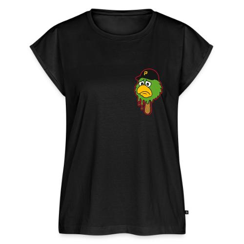 Summertime Sadness (2-sided on black w/ red) - Women's Premium Roll Up Sleeve T-Shirt