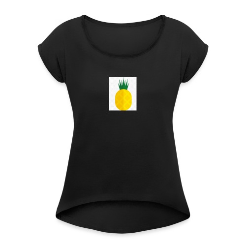 Pixel looking Pineapple - Women's Roll Cuff T-Shirt