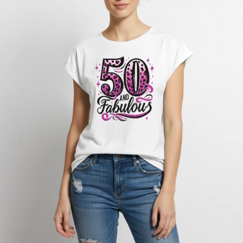 The Years Collection - 50 and Fabulous! - Women's Premium Roll Up Sleeve T-Shirt