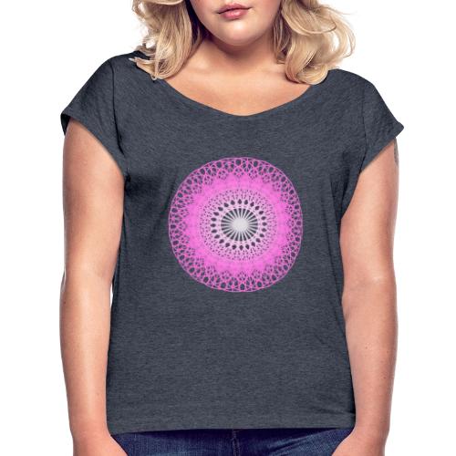 Rejuvenator (Round): Pink - HealingCodeShop.com - Women's Roll Cuff T-Shirt