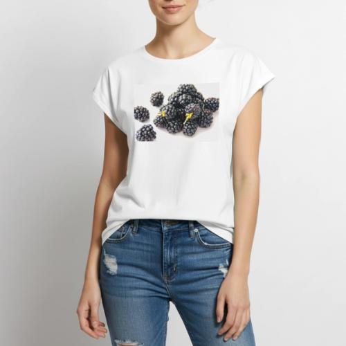 Blackberry Photo - Women's Premium Roll Up Sleeve T-Shirt