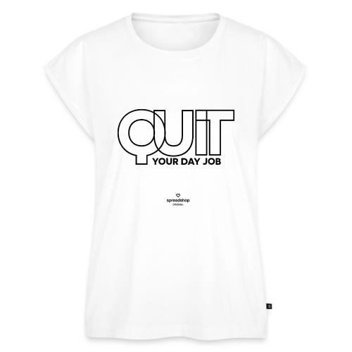 Quit in black - Women's Premium Roll Up Sleeve T-Shirt