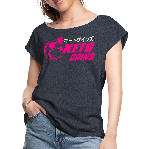 Ketogains Vector - Women's Roll Cuff T-Shirt