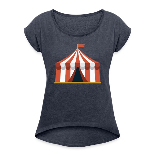 Striped Circus Tent - Women's Roll Cuff T-Shirt