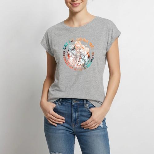 Eat Me Drink Me Podcast original logo - Women's Premium Roll Up Sleeve T-Shirt