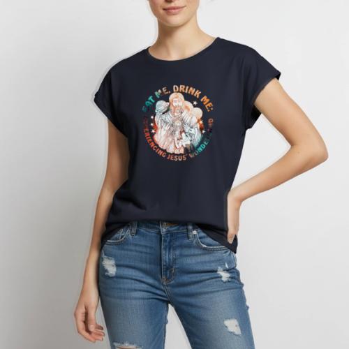 Eat Me Drink Me Podcast original logo - Women's Premium Roll Up Sleeve T-Shirt
