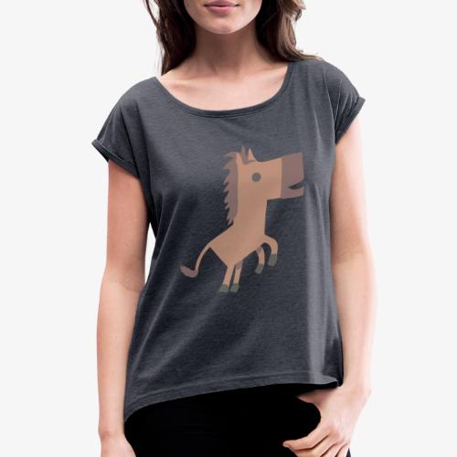 Horse - Women's Roll Cuff T-Shirt
