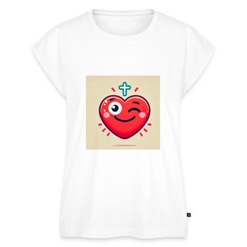 DALLE 2025 09 13 15 56 10 A winking heart sh - Women's Premium Roll Up Sleeve T-Shirt