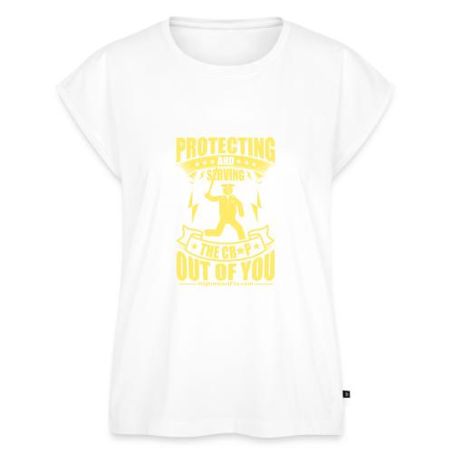 Protect Serve COP YELLOW - Women's Premium Roll Up Sleeve T-Shirt