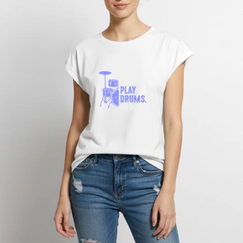 Eat Sleep Play Drums Repeat - Women's Premium Roll Up Sleeve T-Shirt
