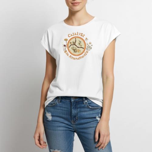 Catalyst BioAmendments microscope logo - Women's Premium Roll Up Sleeve T-Shirt