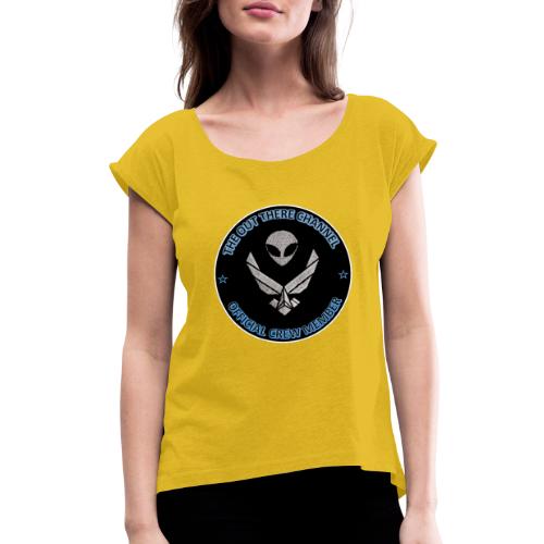 BlackOpsTransBigger1 FrontOnly - Women's Roll Cuff T-Shirt