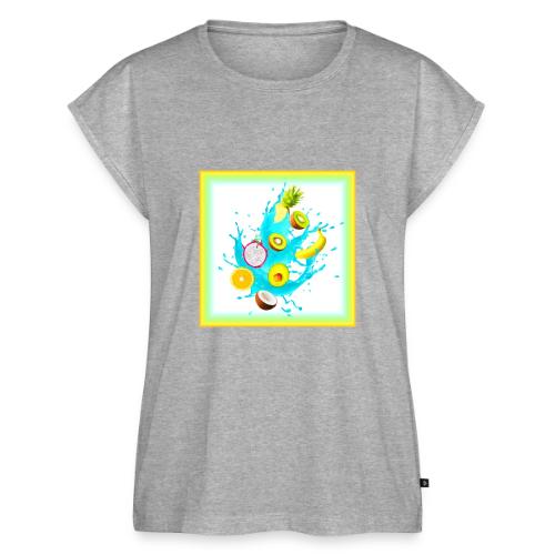 Splash of Tropical Fruits Art. Buy Now - Women's Premium Roll Up Sleeve T-Shirt