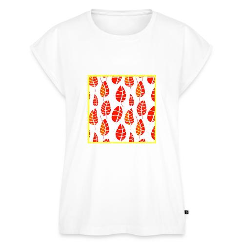 Elegant Leaf Art Neon Aesthetics - Women's Premium Roll Up Sleeve T-Shirt