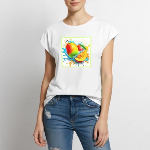 Tropical Mango Treat - Women's Premium Roll Up Sleeve T-Shirt