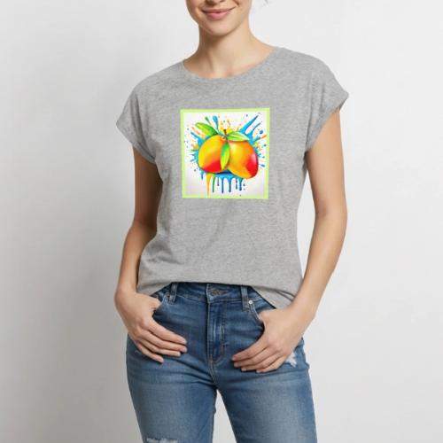 Mango Splash of Color - Women's Premium Roll Up Sleeve T-Shirt
