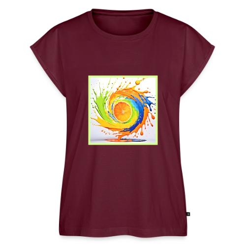 Citrus Splash of Color Design - Women's Premium Roll Up Sleeve T-Shirt