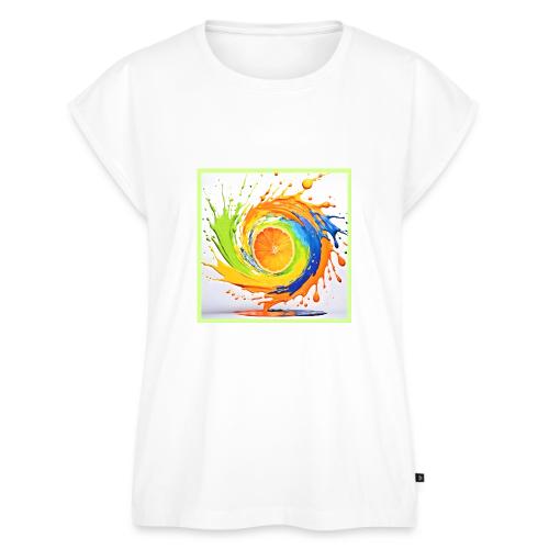Citrus Splash of Color Design - Women's Premium Roll Up Sleeve T-Shirt