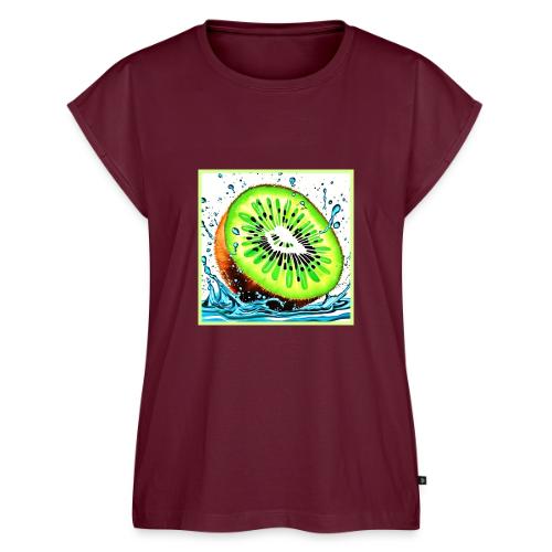 Kiwi Splash of Freshness - Women's Premium Roll Up Sleeve T-Shirt