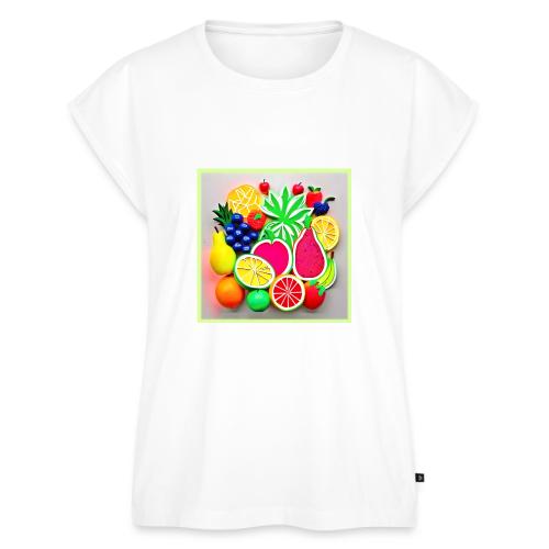 Colorful Fruit Pop Art - Women's Premium Roll Up Sleeve T-Shirt