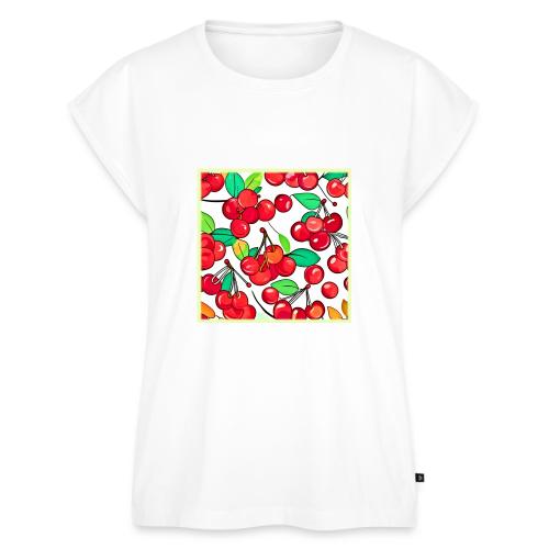 Cherry Pattern Design - Women's Premium Roll Up Sleeve T-Shirt