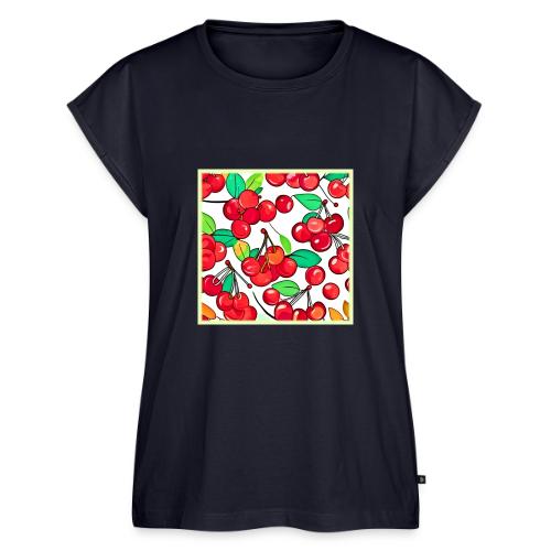Cherry Pattern Design - Women's Premium Roll Up Sleeve T-Shirt