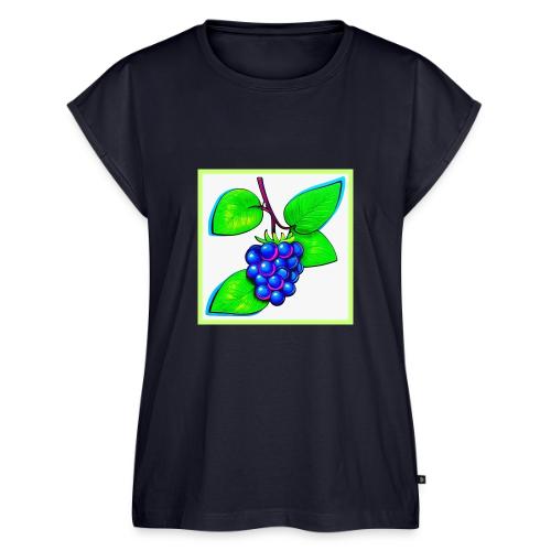 Vibrant Blueberry Pop Art - Women's Premium Roll Up Sleeve T-Shirt