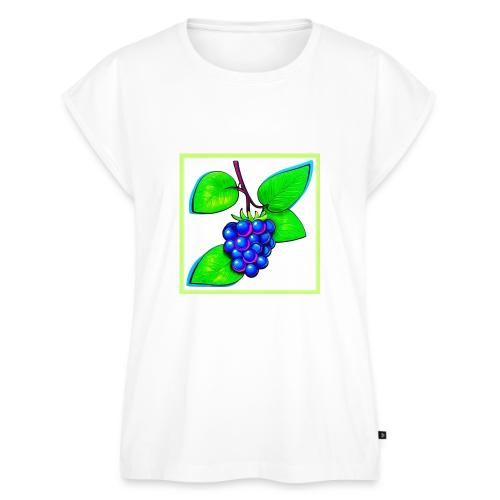 Vibrant Blueberry Pop Art - Women's Premium Roll Up Sleeve T-Shirt
