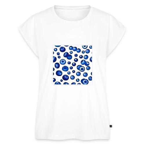Fresh Blueberry Pattern - Women's Premium Roll Up Sleeve T-Shirt