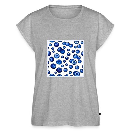 Fresh Blueberry Pattern - Women's Premium Roll Up Sleeve T-Shirt
