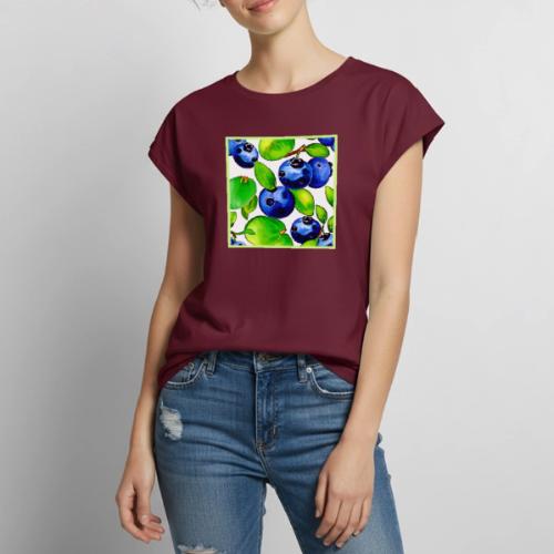 Fresh Blueberry Art - Women's Premium Roll Up Sleeve T-Shirt