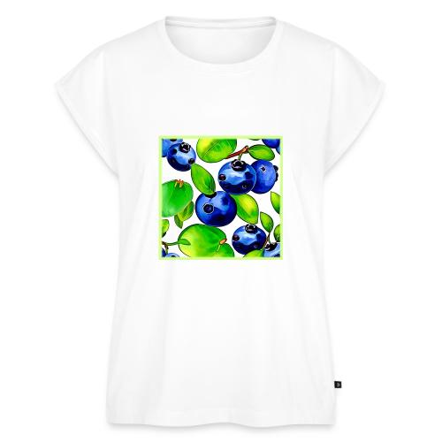 Fresh Blueberry Art - Women's Premium Roll Up Sleeve T-Shirt