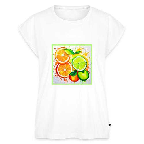 Neon Chaos Liquid Color Explosion - Women's Premium Roll Up Sleeve T-Shirt