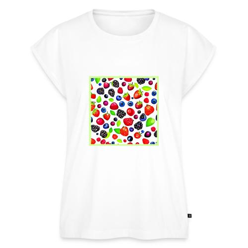 Berry Burst: Fruity Pattern - Women's Premium Roll Up Sleeve T-Shirt