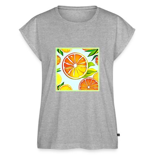 Orange Slice: Citrus Art - Women's Premium Roll Up Sleeve T-Shirt