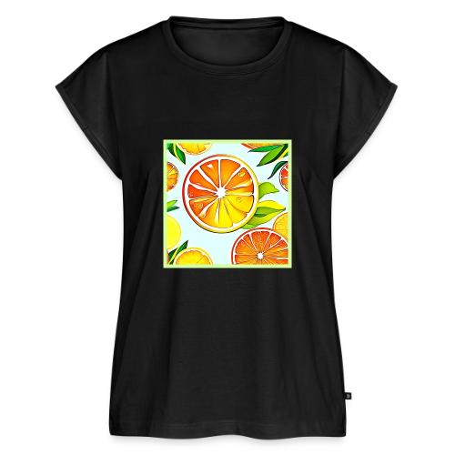 Orange Slice: Citrus Art - Women's Premium Roll Up Sleeve T-Shirt