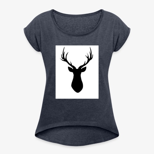 Rustic Antlers - Women's Roll Cuff T-Shirt
