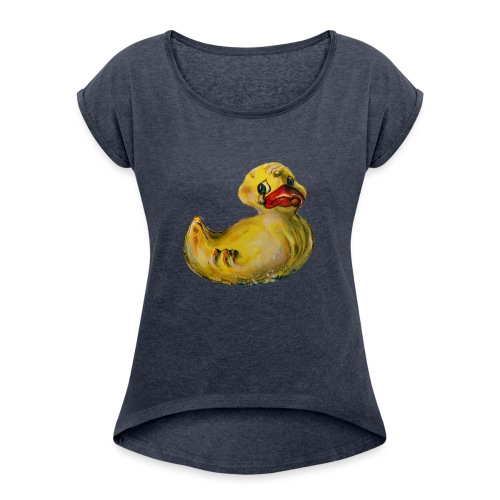Duck tear transparent - Women's Roll Cuff T-Shirt