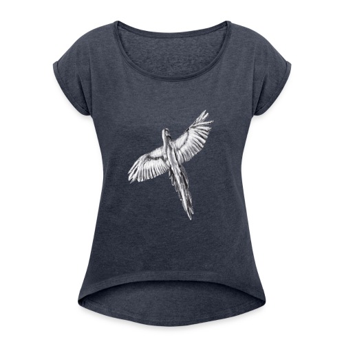 Flying parrot - Women's Roll Cuff T-Shirt