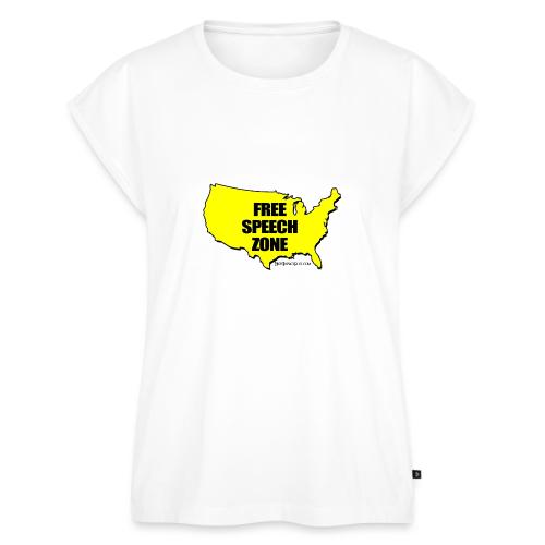 Free Speech Zone USA - Women's Premium Roll Up Sleeve T-Shirt