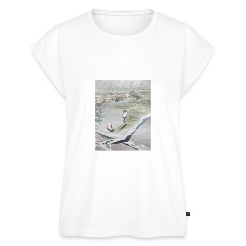 White swans - Women's Premium Roll Up Sleeve T-Shirt