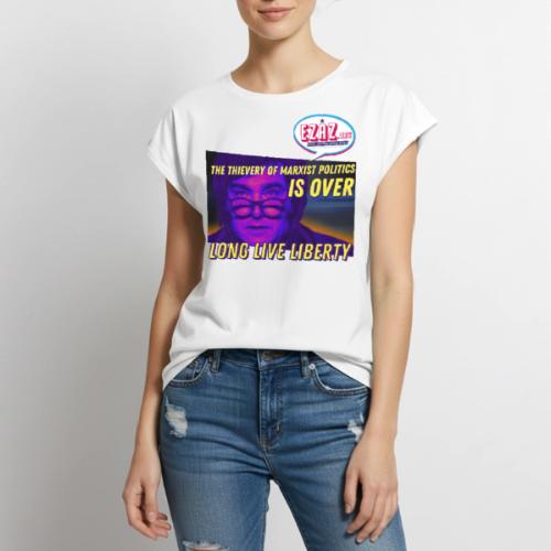 Javier Milei: THE THIEVERY OF POLITICS IS OVER - Women's Premium Roll Up Sleeve T-Shirt
