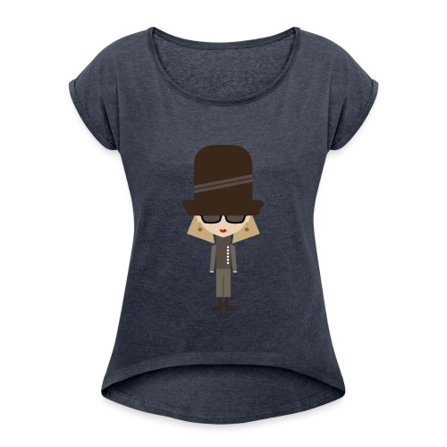 Alphabet letter I - Antisocial Girl - Women's Roll Cuff T-Shirt