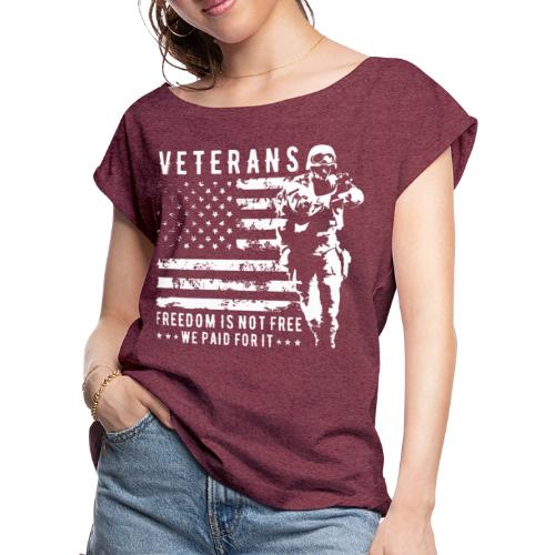 veterans day memorial usa - Women's Roll Cuff T-Shirt