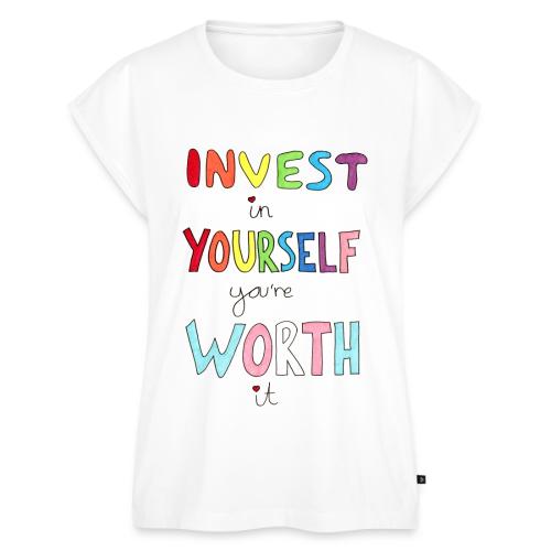 Invest in Yourself you're Worth it - Women's Premium Roll Up Sleeve T-Shirt