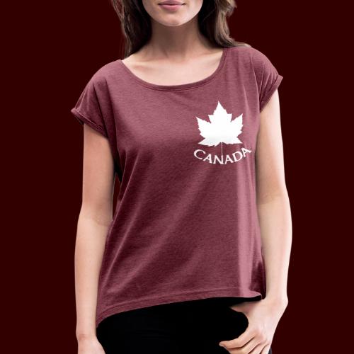 Canada Souvenir Shirts Canada Maple Leaf Gifts - Women's Roll Cuff T-Shirt