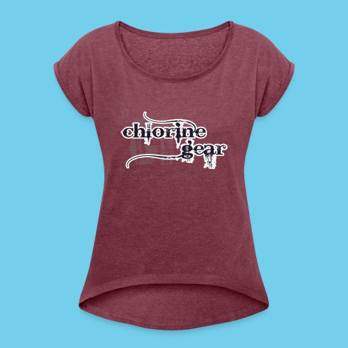 Chlorine Gear Textual stacked Periodic backdrop - Women's Roll Cuff T-Shirt