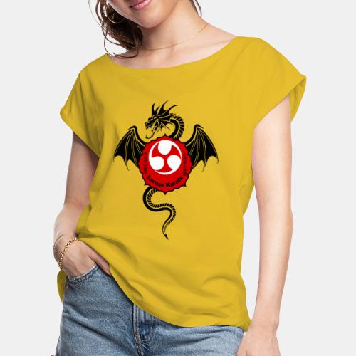 Dragon (B) - Larose Karate - Design Contest 2017 - Women's Roll Cuff T-Shirt