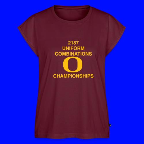 2187 UNIFORM COMBINATIONS O CHAMPIONSHIPS - Women's Premium Roll Up Sleeve T-Shirt