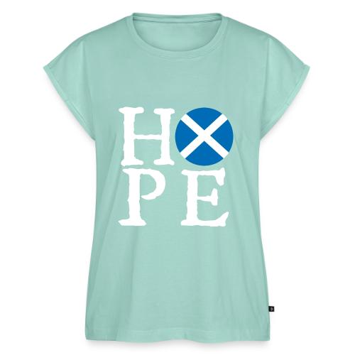 Light HOPE St A Cross - Women's Premium Roll Up Sleeve T-Shirt